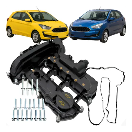 Tampa Cabeçote Ka 1.0 Flex 2018 Ate 2021 Com Junta Preto