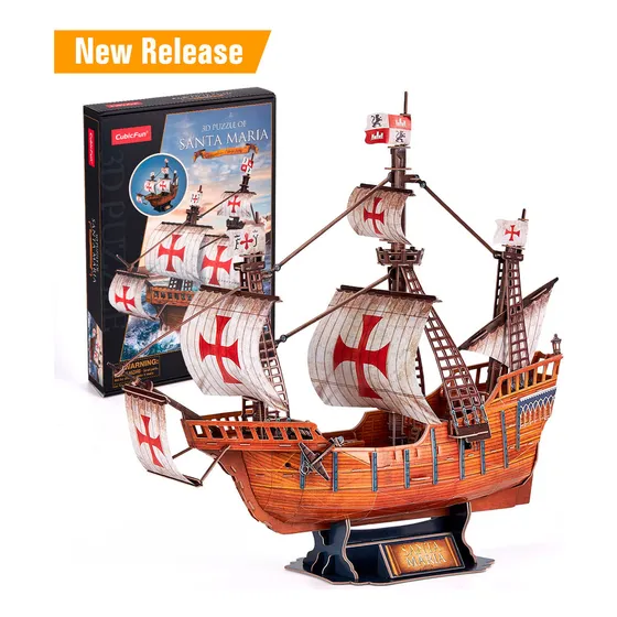 Cubic Fun T4038H Rompecabezas 3D Santa Maria Barco 204 Piezas