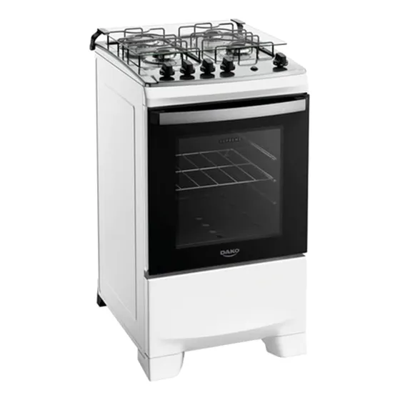 Fogão A Gás Dako Supreme 4 Bocas Mesa Inox Bivolt-branco