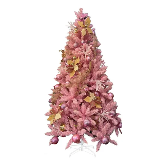 Árbol De Navidad 1.80 Mts + Kit De Decoración Adornos Rosa