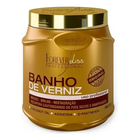 Máscara Banho De Verniz Forever Liss Professional 1kg Para Cabelos Secos E Danificados