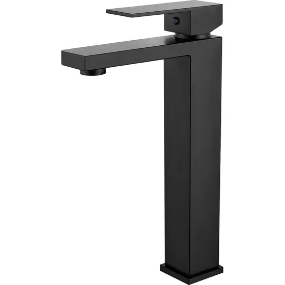 Llave De Lavamanos Sobre Poner Negra Mate Acero Griven