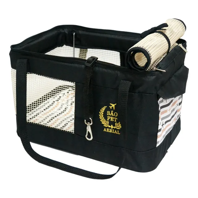 Bolsa Transporte Viagem São Pet Azul Cor Preta 43x31,5x20 Cm