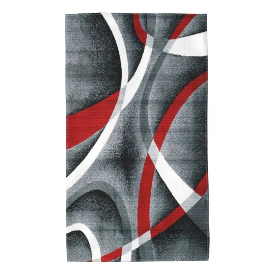 Aiyooler Juego 2 Toalla Mano Para Baño Color Gris Negro Rojo