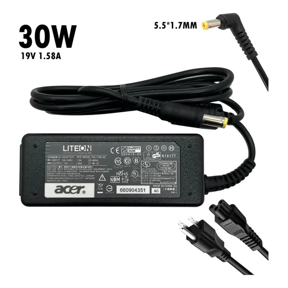 Cargador De Laptop Acer 19v 1.58a 30w 5.5x1.7mm