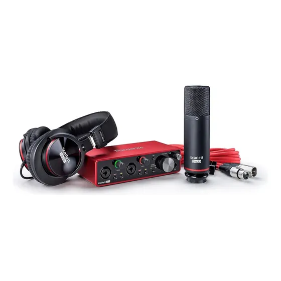 Kit Grabación Profesional Focusrite Scarlett 2i2 + Mic + Aur