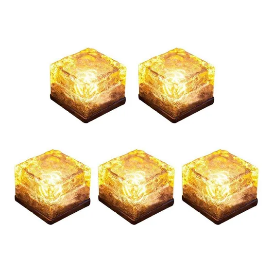 Luces Solares De Vidrio Para Ladrillos, Cubitos De Hielo, 5