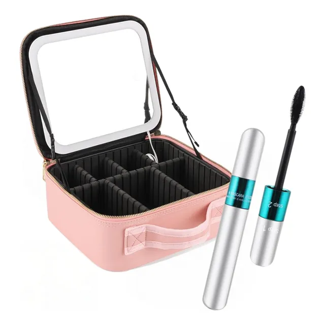 Estuche De Cosméticos Viaje Portátil Con Luz Led  Maquillaje