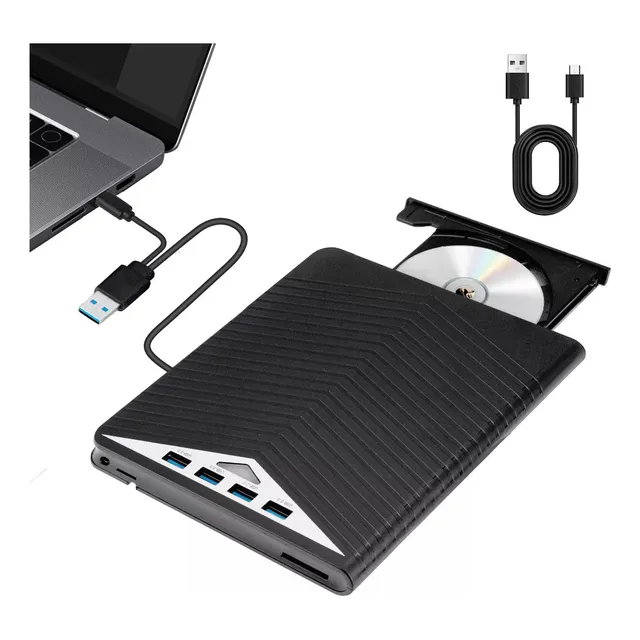 External Dvd Quemador Dvd Discos Lector Cd Usb+type C