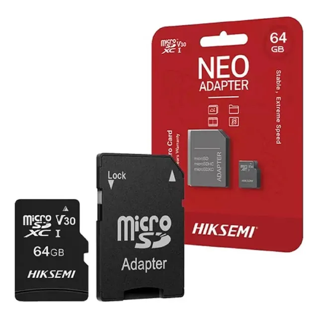 MEMORIA MICRO SD 64 GB HIKSEMI CON ADAPTADOR CLASE 10