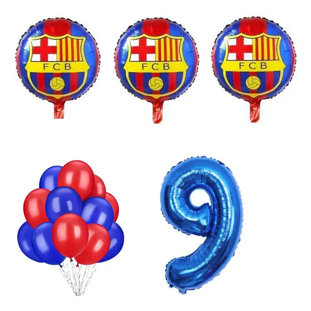 Kit De 15globos Futbol Barcelona / Real Connumeros Gigantes 