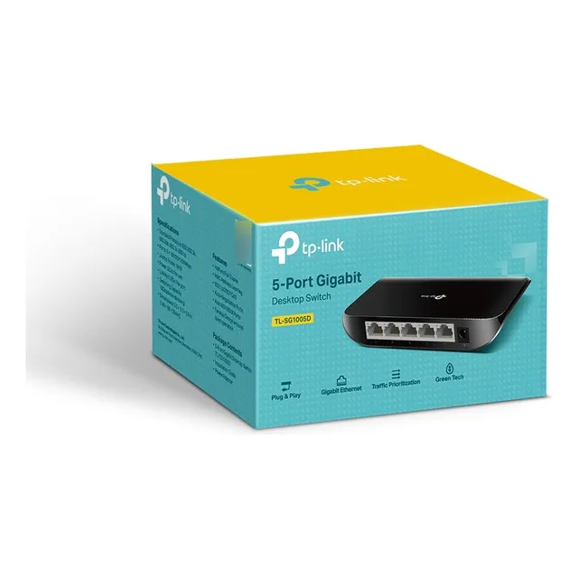 Switch Tplink 5 Puertos Escritorio 10/100/1000 Mbps Plug And