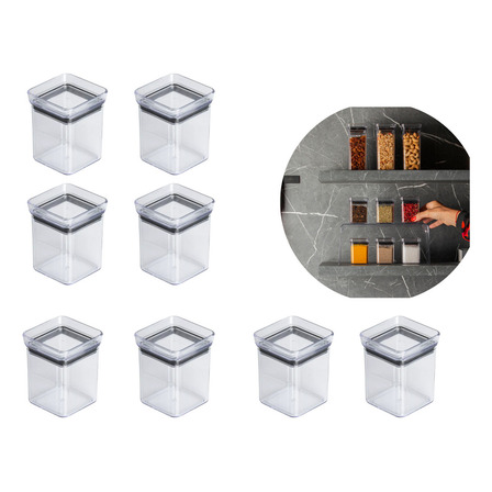 Kit 8 Porta Temperos Condimentos Lumini Paramount Casa Cor Transperente Kit 8 Porta Temperos Condimentos Lumini Paramount Casa Cor Transperente