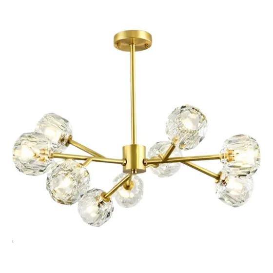 Lámpara De Araña De Cristal De Lujo Ligera Y Moderna 9 Luces