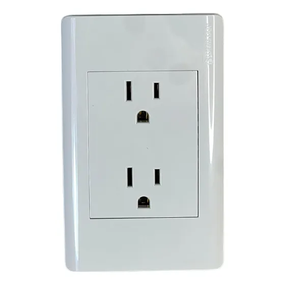 Toma Doble C/tierra 5-20r Para Empotrar Blanco Lumistar
