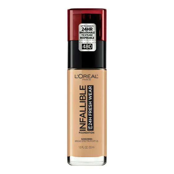 Base de maquillaje L'Oréal Paris Infallible Infallible Infallible 24h Fresh Wear N°480 Radiant Sand tono 480 - radiant sand