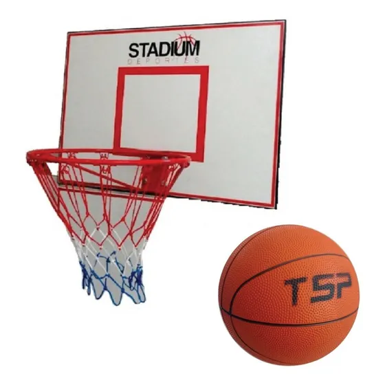 Tablero Y Aro De Basquet De Madera + Pelota Basket N 5 Tsp