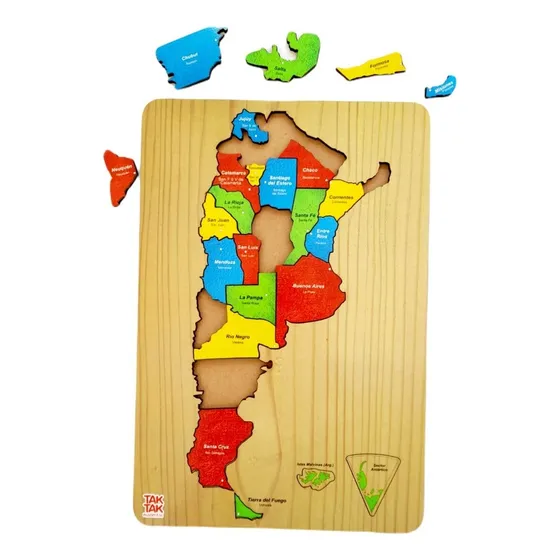 Rompecabezas Argentina Provincias Capitales Madera