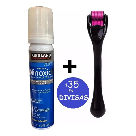 Combo 1 Minoxidil Foam Espuma 1 Dermaroller Minov136