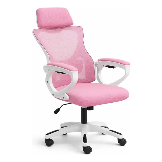 Silla Oficina Escritorio Regulable Ergonomica Apoyacabeza Rd Color Rosa Material Del Tapizado Tela Mesh