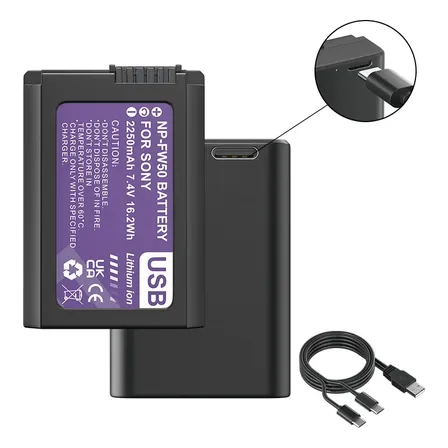 Carregamento De Usb 2 Bateria Np-fw50 Para Sony Zve-10 A6300 2 Bateria