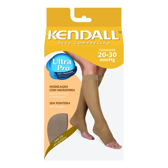 Meia Kendall Alta Compressão 3/4 Sem Ponteira 20-30mmhg