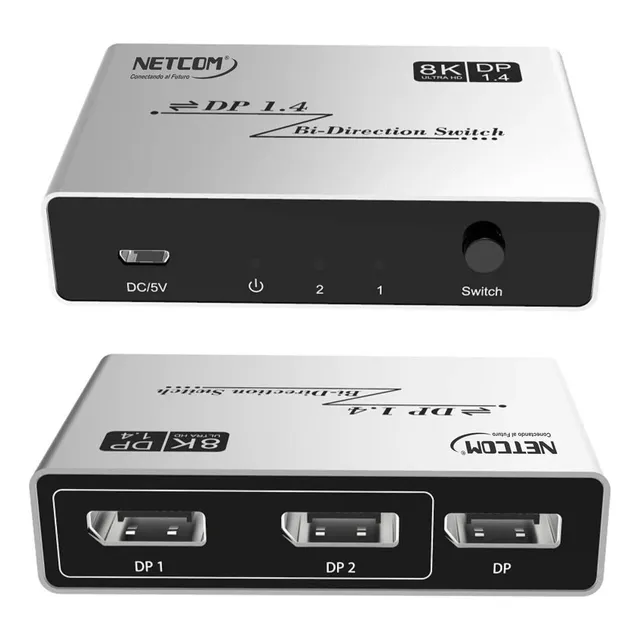 Switch Splitter Displayport V1.4 Bidireccional 8k Netcom