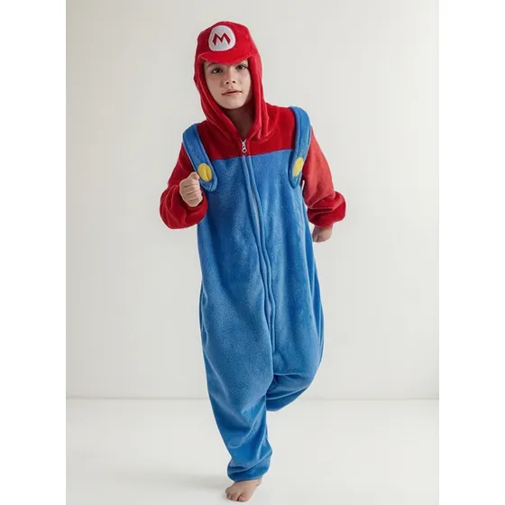 Pijama Entero Kigurumi Polar De Mario Bros Niños