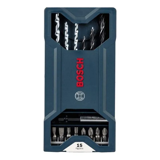 Set De 15 Pz Bosch X-line Maletin Mechas Y Puntas Atornillar