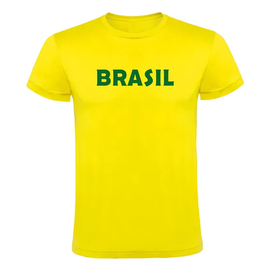 Remera Brasil Mundial Casual Futbol 2022 Infantil