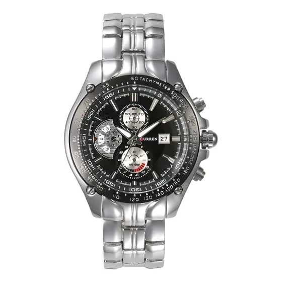 Reloj Para Hombre Curren 8083 Silver Black Mdc Elegante