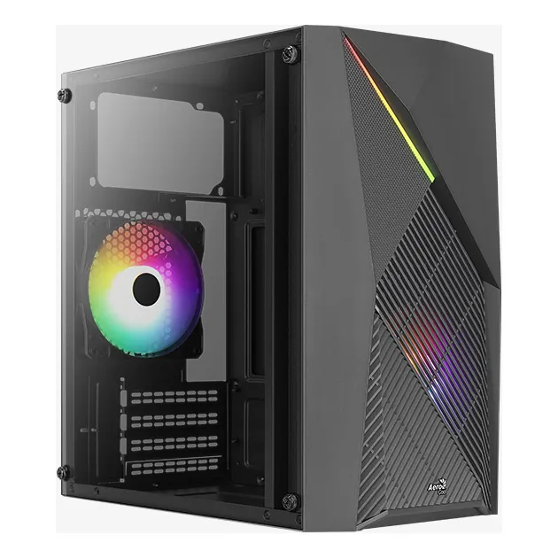 GABINETE AEROCOOL RAIDER MINI TOWER (ATX) RGB COLOR NEGRO