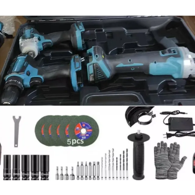 Kit De Taladros Inalambrico Esmeril Angular+llave Electrica