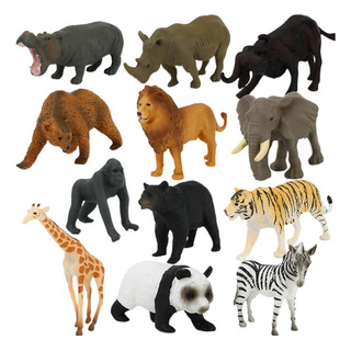 Brinquedos Cognitivos De Pvc Para Animais Selvagens, 12 Unid Brinquedos Cognitivos De Pvc Para Animais Selvagens, 12 Unid