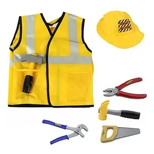 Conjunto De Kit De Juego De Construccion Vestuario De Trabajador Fiesta