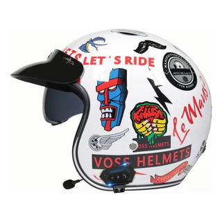 Clásico De La Cara Abierta 3/4 Retro Casco Con Bluetooth Clásico De La Cara Abierta 3/4 Retro Casco Con Bluetooth
