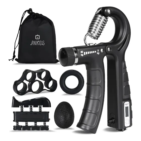 Set 5 En 1 Hand Grip Ejercitador Mano Y Antebrazo 5-60 Kg