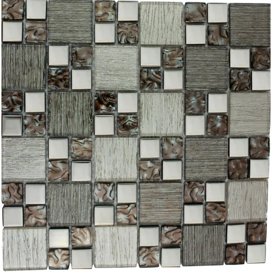 11 X Malla Mosaico Decorativa Cenefa Vidrio Lisboa Hueso