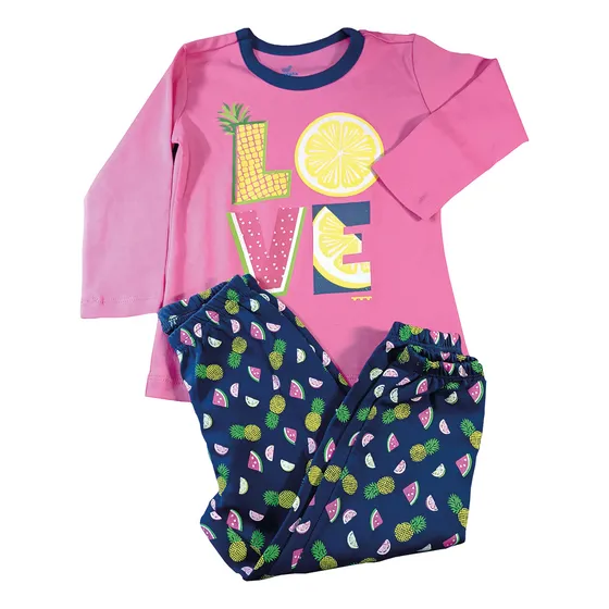 Pijama De Niña Ovejita - Talla 2 - Estampado De Piña