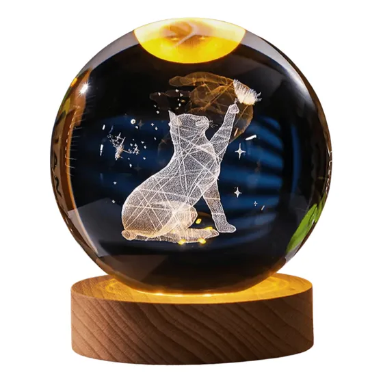 Luminária Bola De Cristal Abajur Mesa Quarto Decorativa Base