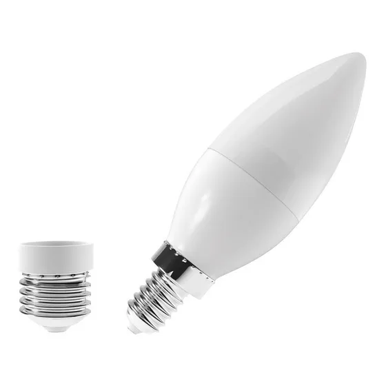 Lâmpada Vela Led E14+e27 6w 127/220v Luminatti Cor da luz 4000K LEITOSO 127/220V