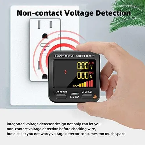 Ebtn Lcd Outlet Tester 3 Resultado Detector Voltaje Gfci