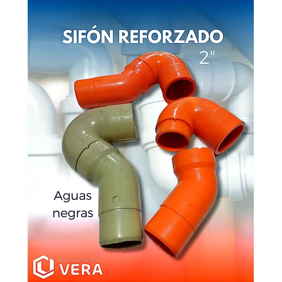 Sifón 2 Pulgadas Pvc Reforzado Completo Uniteca