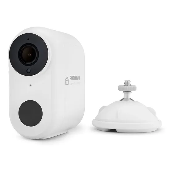 Smart Câmera Wi-Fi com Bateria Positivo Casa Inteligente - Full HD Interna/Externa Detecção de Movimentos Visão Noturna Compatível com Alexa e Google Assistente