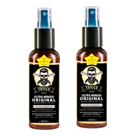 2 Tônico Poderoso Ultraminoxi Antiqueda Cabelo E Barba 120ml Hortelã