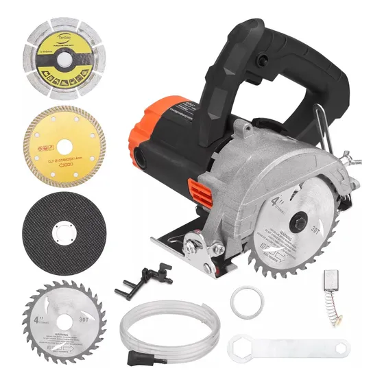 Serra Marmore Circular 1300w Kit Cortar Concreto Madeira