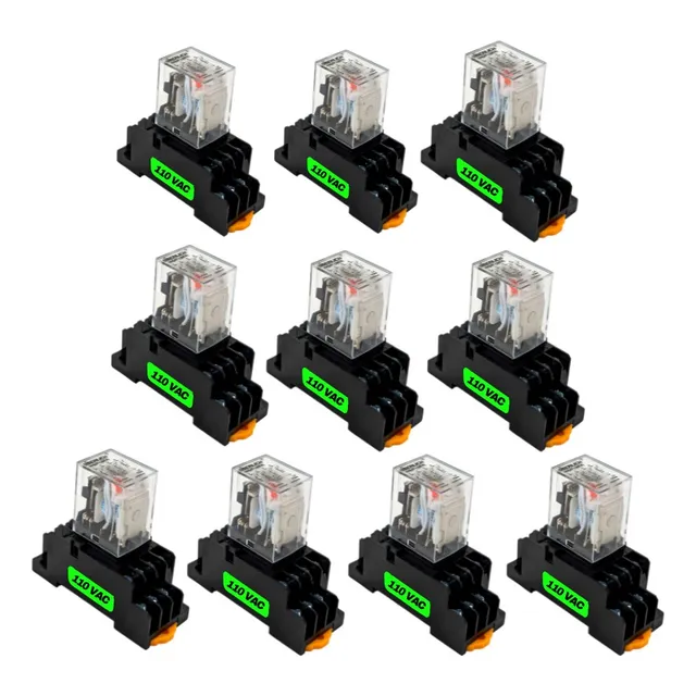 Relevador De 14 Pines Con Base 10 Pack