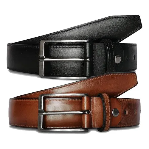 Bj3485#black Buckle + Black Suit (men's Genuine Leather Belt