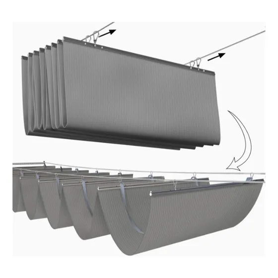 Toldo Lona Retráctil Para Pérgolas. Gris 1.2x4.9 Mt.
