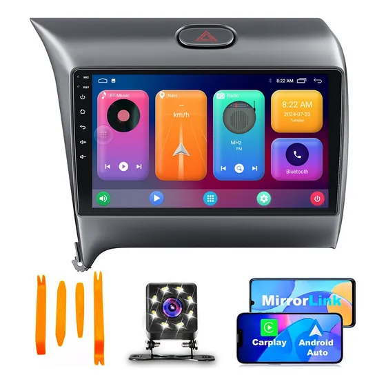 Estéreo de Pantalla Para Kia K3 Cerato Forte 2013-2017 Android Auto Carplay Mirrorlink GPS Navegación Estéreo Receptor 4+32gb Carro Stereo con Cámara Reversa